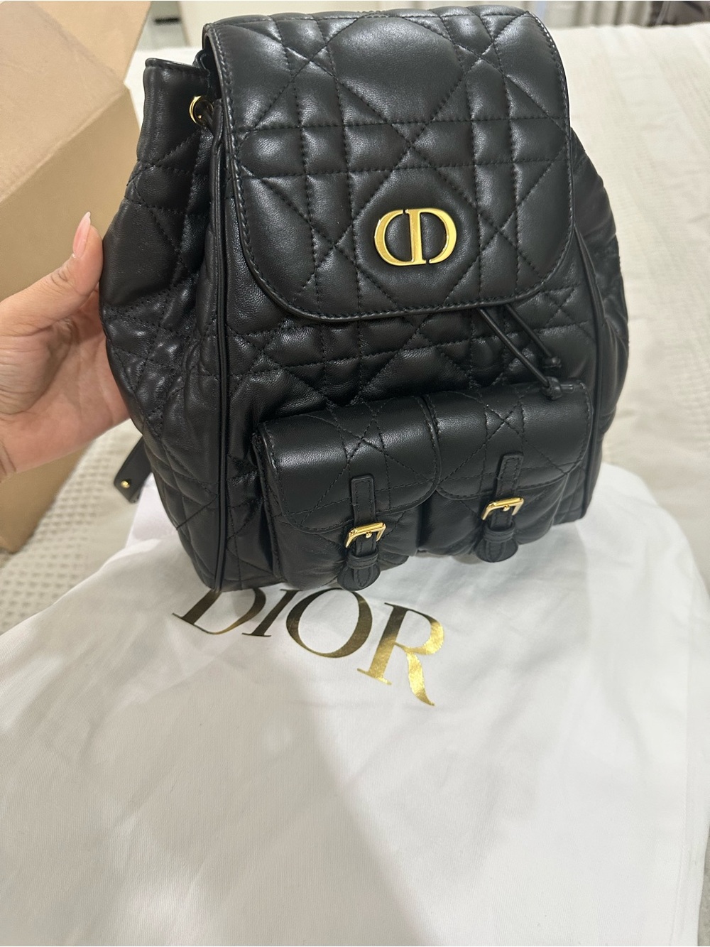 Medium Dior Caro Black Backpack - Picture 3 of 7